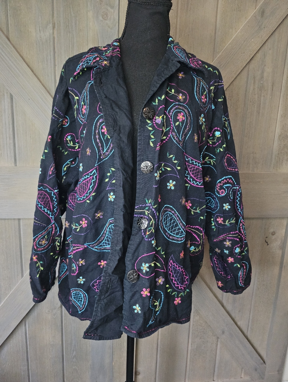 Units Embroidered Paisley Jacket Top Size 2X